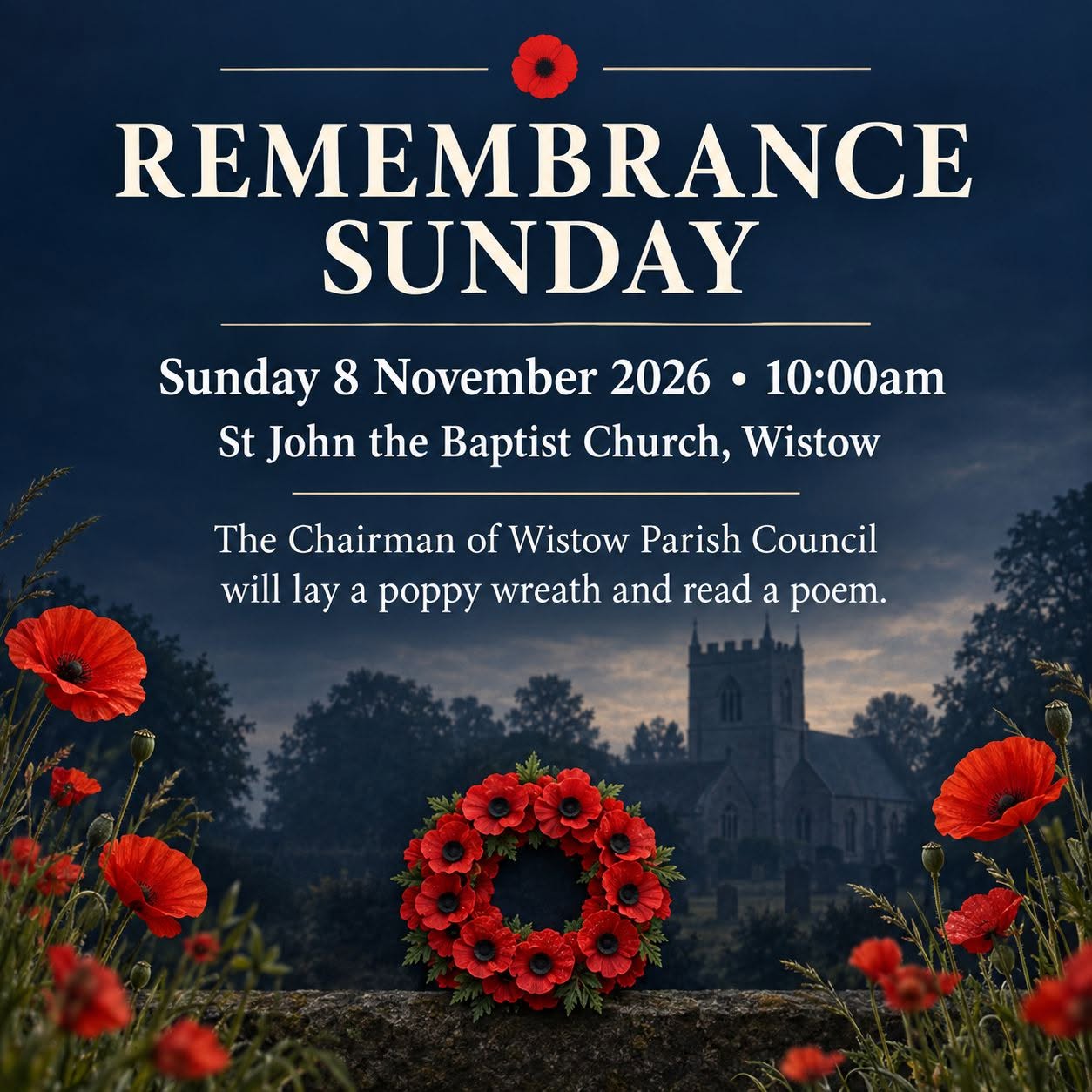 poster with events on with poppys